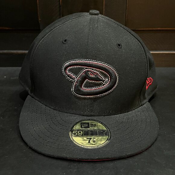 New Era Arizona Diamondbacks MLB Baseball Cap Hat Size 7 7/8 Black Logo - Picture 1 of 13
